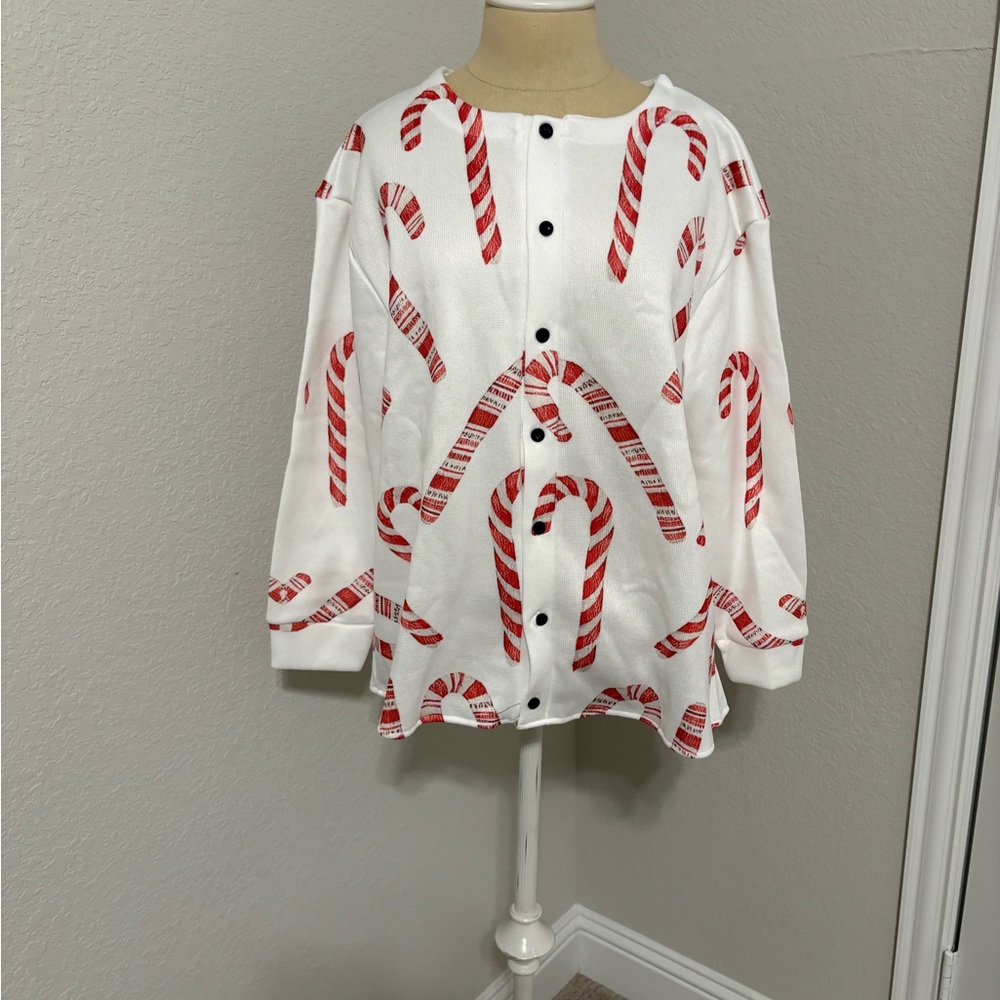 Candy Cane Print Women's Cardigan